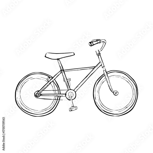 Bicycle drawing sketch vector illustration bike cycle transportation recreation sport design outline image art