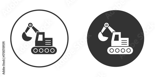 Excavator icon clipart flat designs. illustration vectors