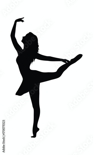 Elegant Woman in Ballet Jump Silhouette