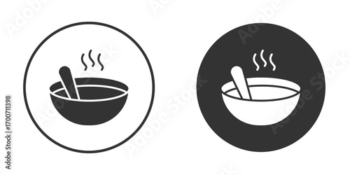 Bowl of soup icon clipart flat designs. illustration vectors