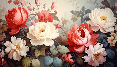 Vibrant floral bouquet in pastel tones