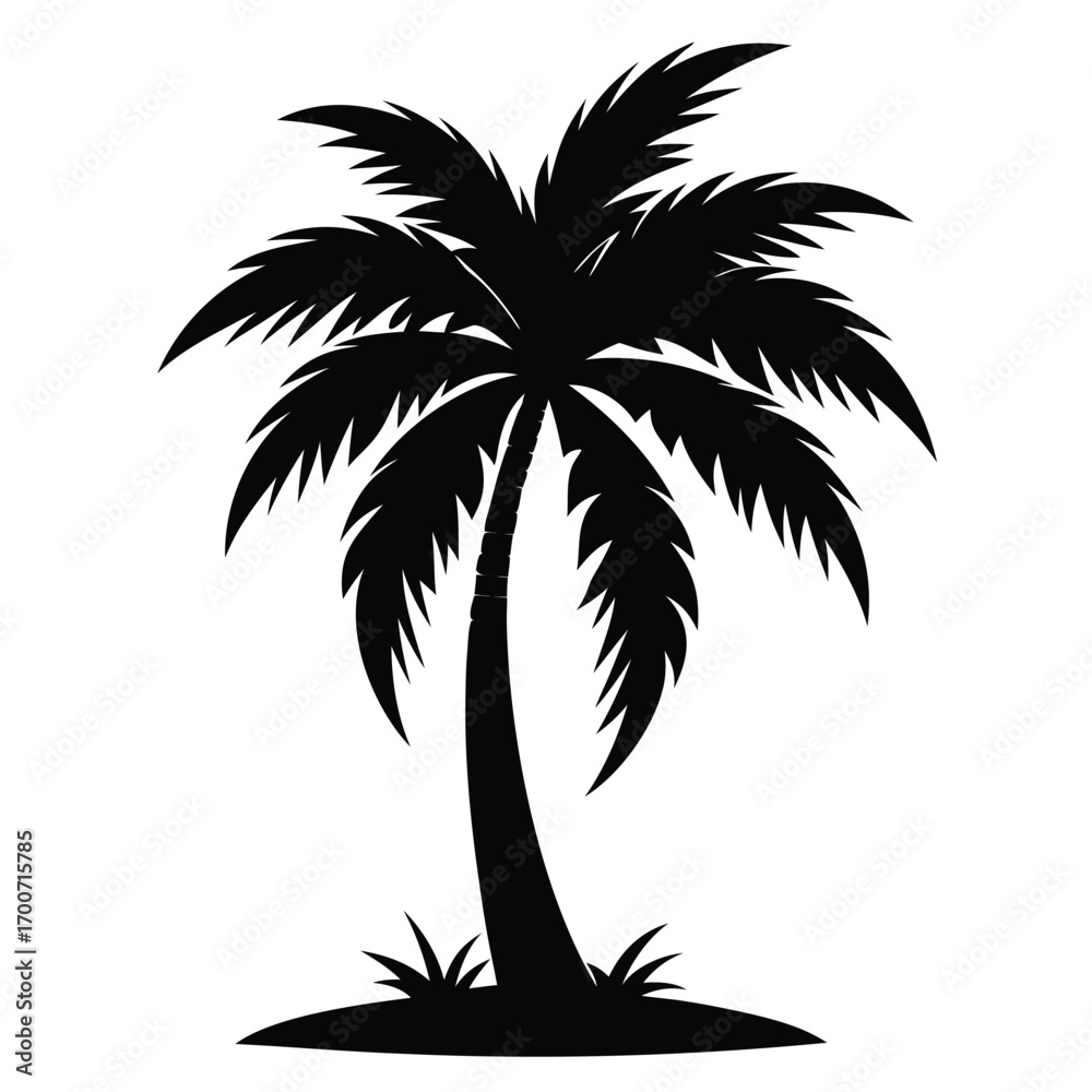 Obraz premium Tropical Tree Silhouette Vector EPS File