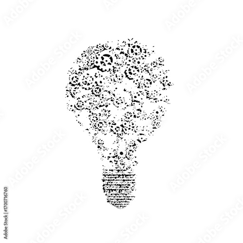 Lightbulb gears innovation vector design idea concept creative thinking problem solving technology solution