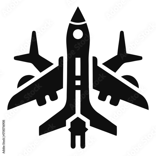 Aerospace Tool Silhouette Vector on White Background