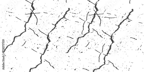 Peeling white paint on a cracked, aged, and textured concrete wall