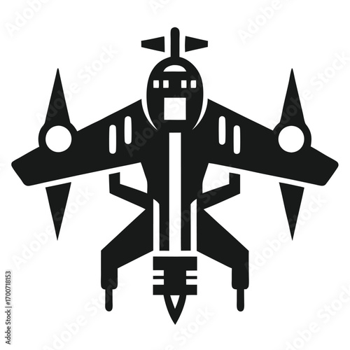 Aerospace Tool Silhouette Vector on White Background