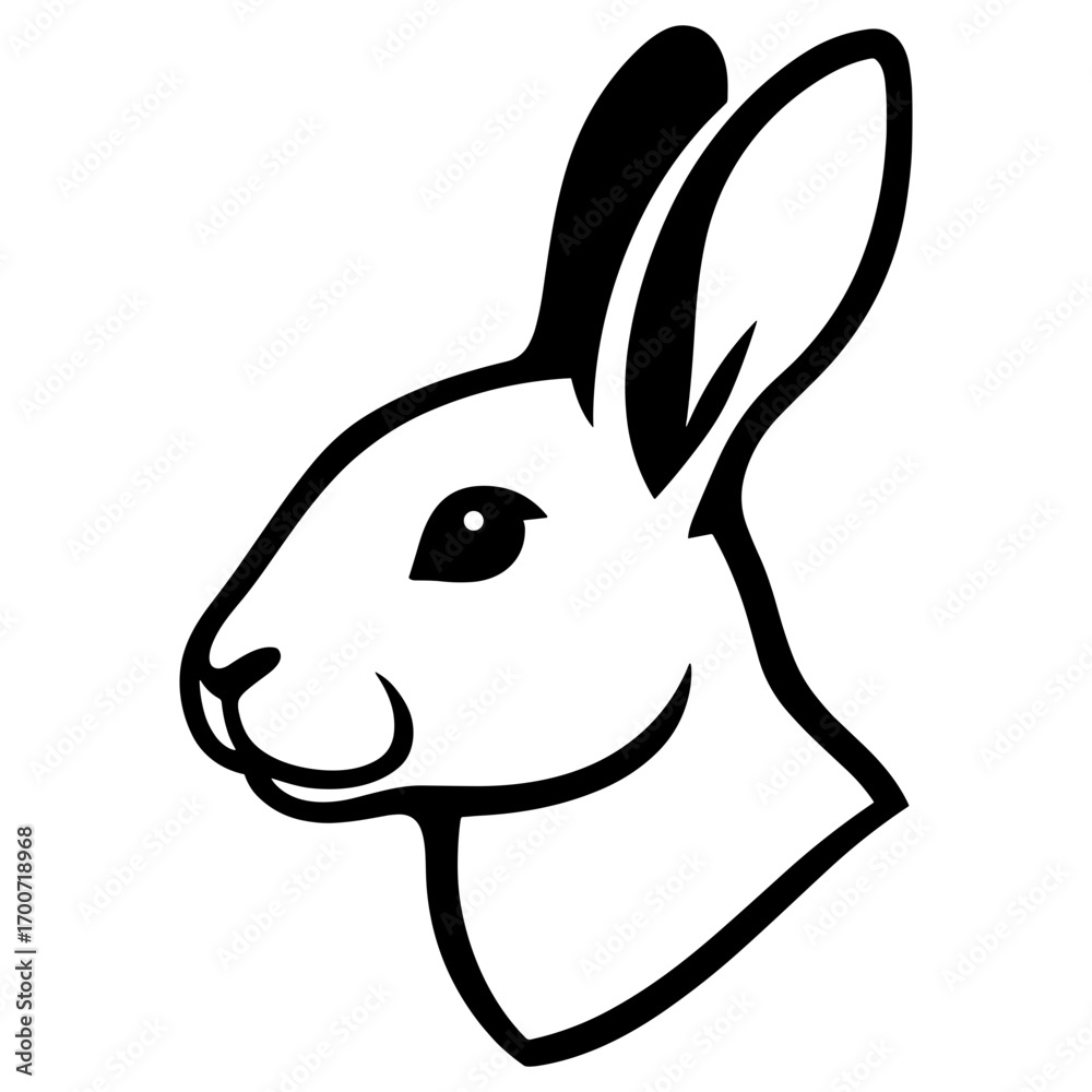 Obraz premium Rabbit Head in Profile
