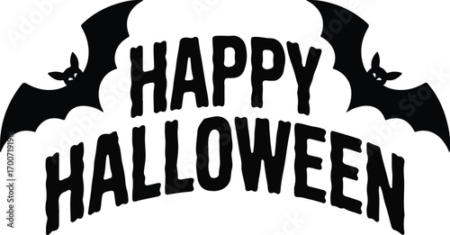 Festive happy halloween design with spooky elements and bold colors