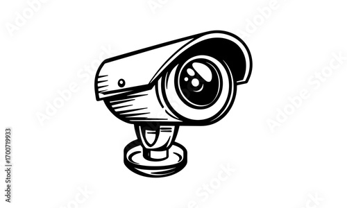 vector silhouette of a surveillance camera
