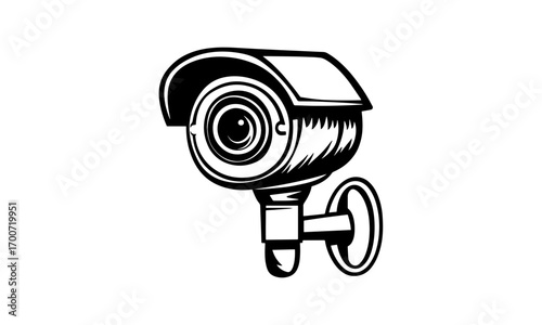 vector silhouette of a surveillance camera