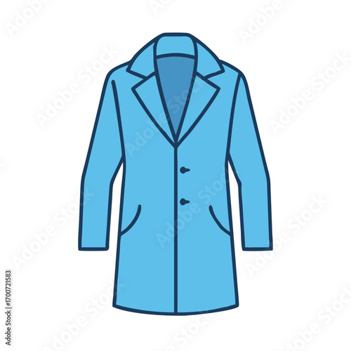 Light blue lab coat vector illustration for medical professional and science research use case