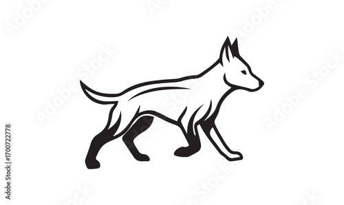 Walking Dog Vector Icon.