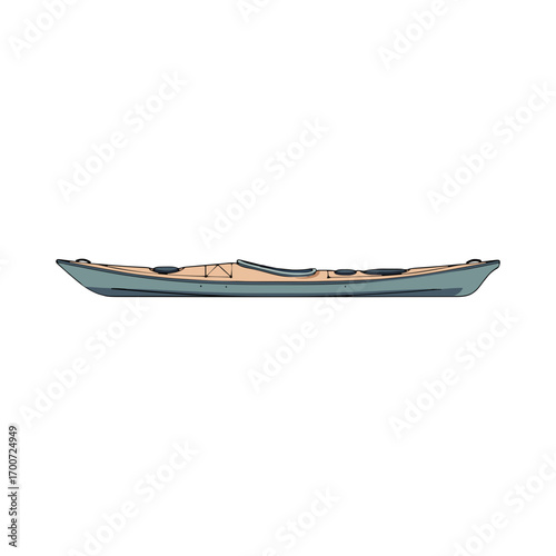 Aleut sea kayak (baidarka), clean outlines