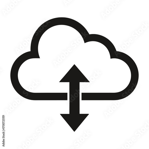Cloud upload and download icon with arrows