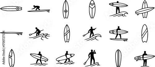 Surfboard vector set, Surfing silhouettes, Surfboard silhouettes, Surfing board silhouette, Surfboard svg, Surfboard vector illustration, Surfboard icon set
