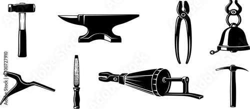Blacksmith tools svg, Blacksmith tools silhouette, Vintage tools silhouette, Vintage tools svg, Tools svg, Tools silhouette set