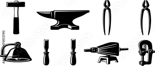 Blacksmith tools svg, Blacksmith tools silhouette, Vintage tools silhouette, Vintage tools svg, Tools svg, Tools silhouette set