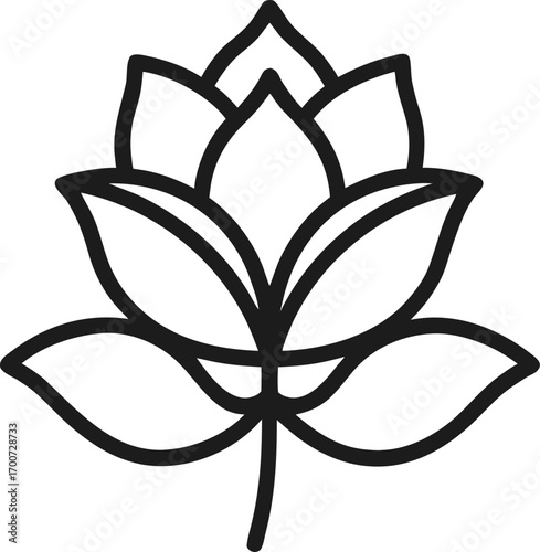 Bela  flower outline icon vector on white background 