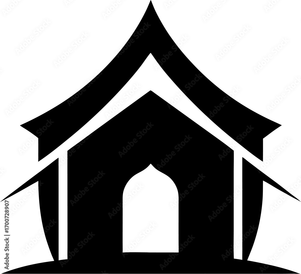 Fototapeta premium Hideout silhouette icon vector on white background 