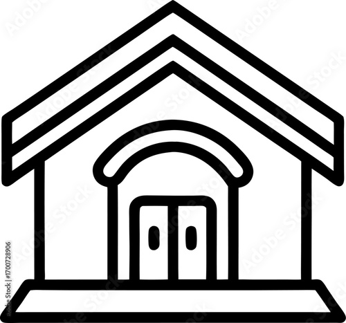 Hideout outline icon vector on white background 