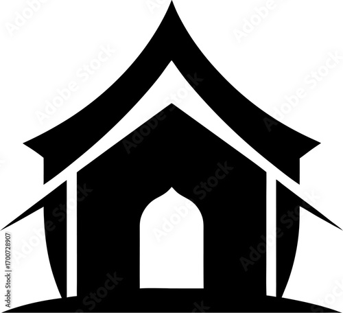 Hideout  silhouette icon vector on white background 