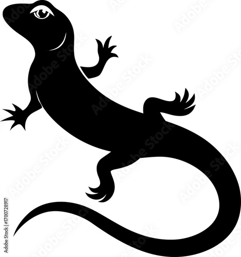 Lizard silhouette icon vector on white background 