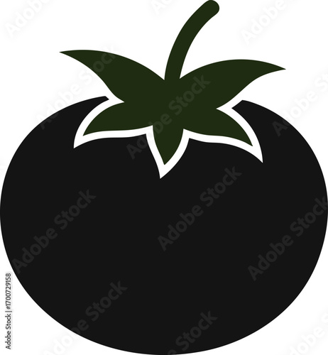 Tomato silhouette icon vector on white background 