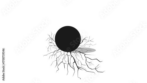 Cracked Ground Impact Vector Illustration