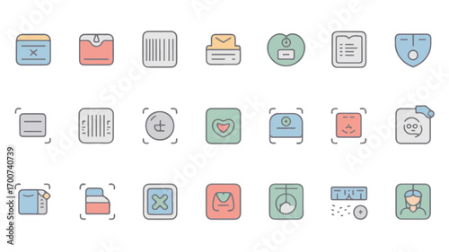 Modern minimalist telehealth and healthcare icon set for digital clinics health apps and remote patient care platforms