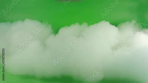 Mystischer Nebel auf Chroma Key Greenscreen – düstere Halloween-Atmosphäre