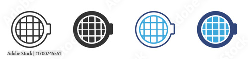 Manhole sewer cover  icon set, vector illustration . 