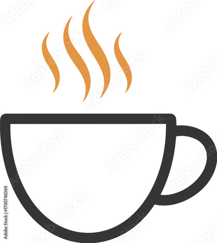 Enjoy a moment of calm with this simple, modern cup of hot coffee or tea illustration, perfect for branding, food blogs, or cafe menus