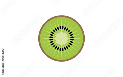 Fresh Kiwi Fruit Slice Graphic Illustration for Healthy Eating Concepts and Creative Food Designs on White Background