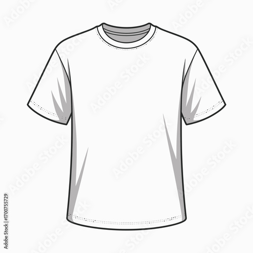 Clean vector t shirt illustration apparel fashion clothing garment blank template editable white background