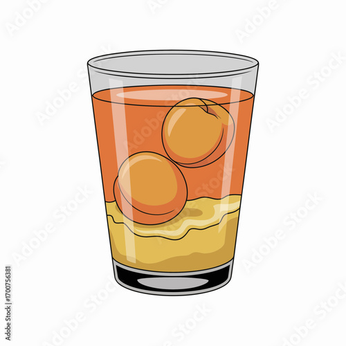 Refreshing iced tea drink with ice cubes vector illustration scalable graphic white background