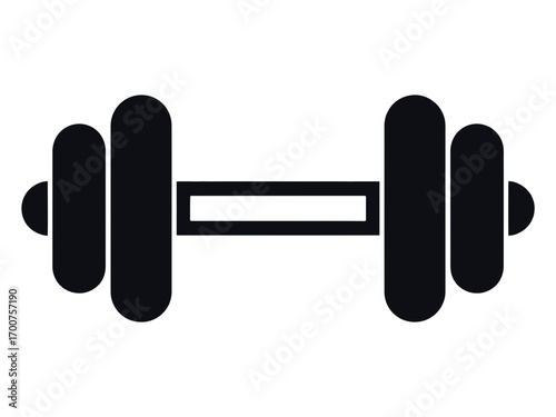 Scalable dumbbell vector illustration icon for fitness and gym themes white background