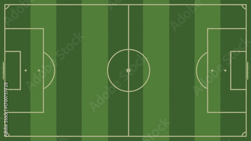 Scalable vector graphic illustration of a soccer field top view for sports design white background