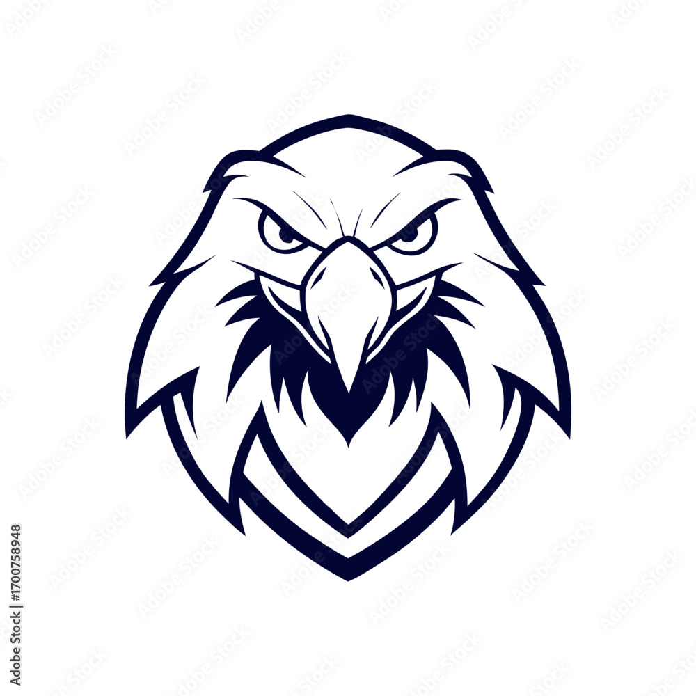 Fototapeta premium a fierce eagle mascot logo vector line art illustration