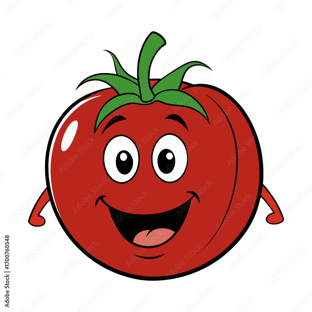 Obraz premium a friendly tomato mascot logo vector illustration