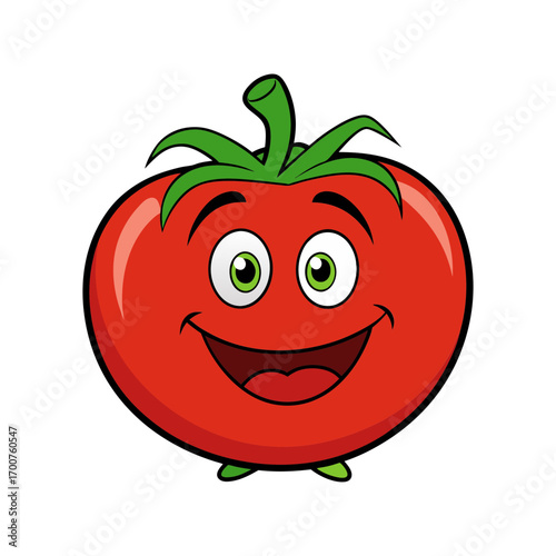 a friendly tomato mascot logo vector illustration