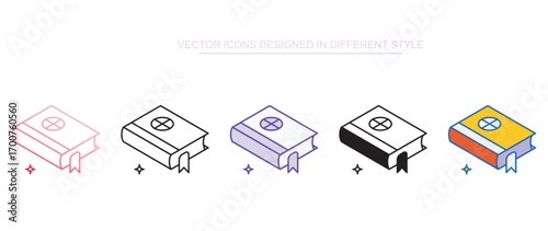 Black Magic Book icon design with white background stock illustration