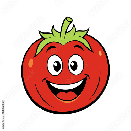 a friendly tomato mascot logo vector illustration