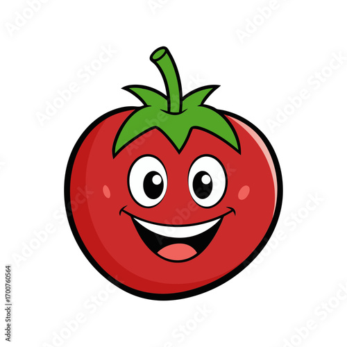 a friendly tomato mascot logo vector illustration