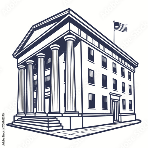 sketch of building black and white vector 
