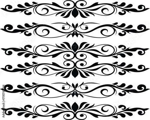 set of black and white ornament