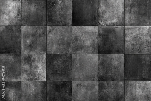 Wallpaper Mural Dark gray square tiles wall texture background Torontodigital.ca