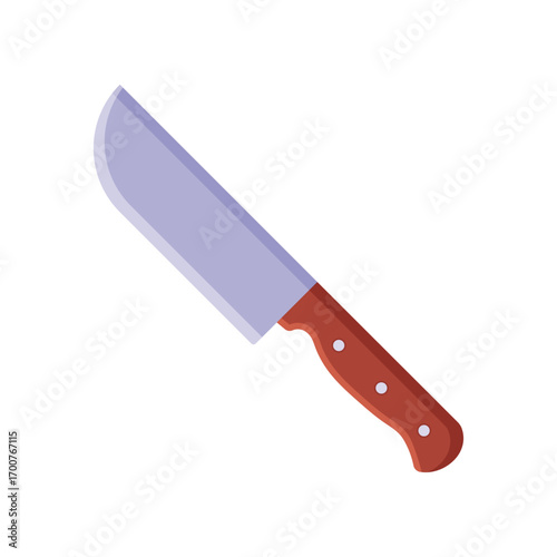 Meat cutting knife flat vector design on a white background
