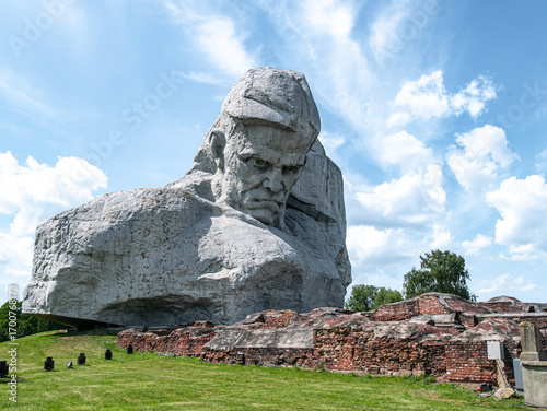 Brest Memorial complex and its main statue on a sunny afternoon - landscape shot