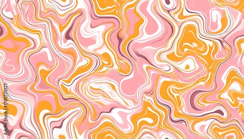Wallpaper Mural A vibrant abstract design featuring flowing swirls of peach, orange, and white hues. Torontodigital.ca