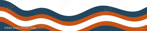 A wave pattern consisting of smooth curves in dark blue, dark orange and white, creating a dynamic, layered design.